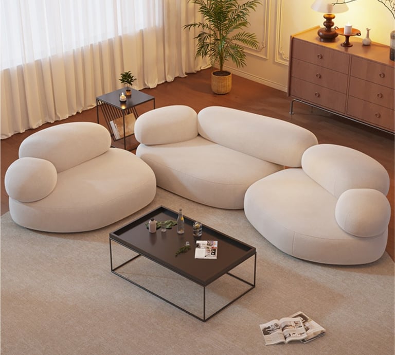 Canapé Bubble Sofa blanc crème au design moderne et arrondi pour salon de luxe - NGADI LUXURY HOME