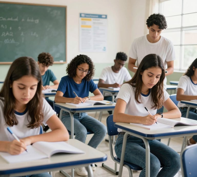 A vibrant group of school children participating in a colorful sports event outdoors.