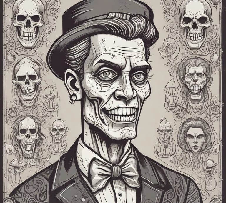 Cartoon-style icon of a voodoo symbol t-shirt glowing with purple and gold accents ora crea donna