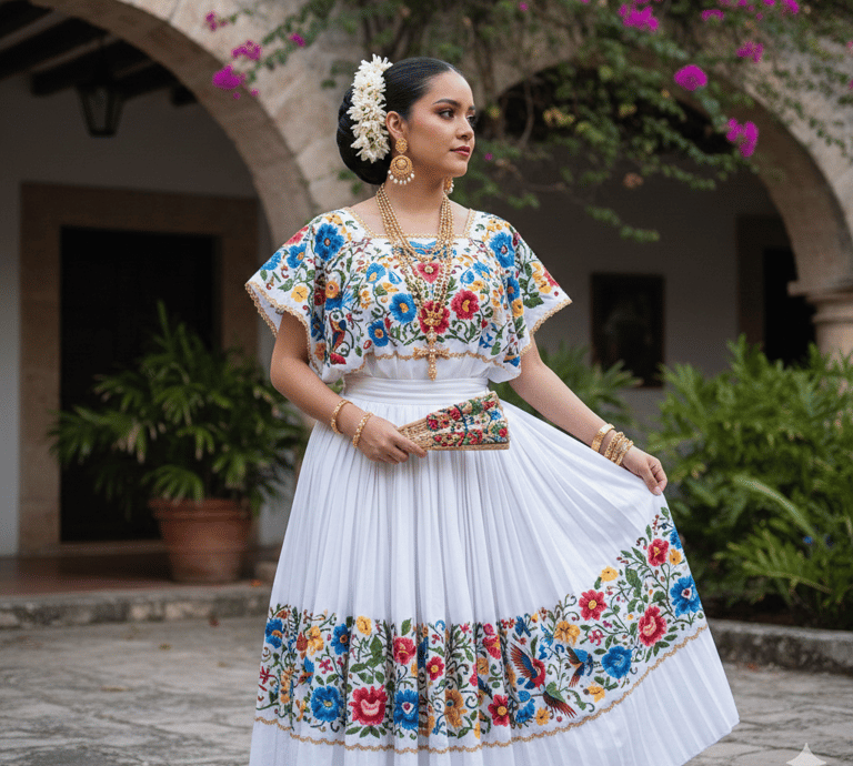 mujer yucateca con joyeria de oro inspiracion maya