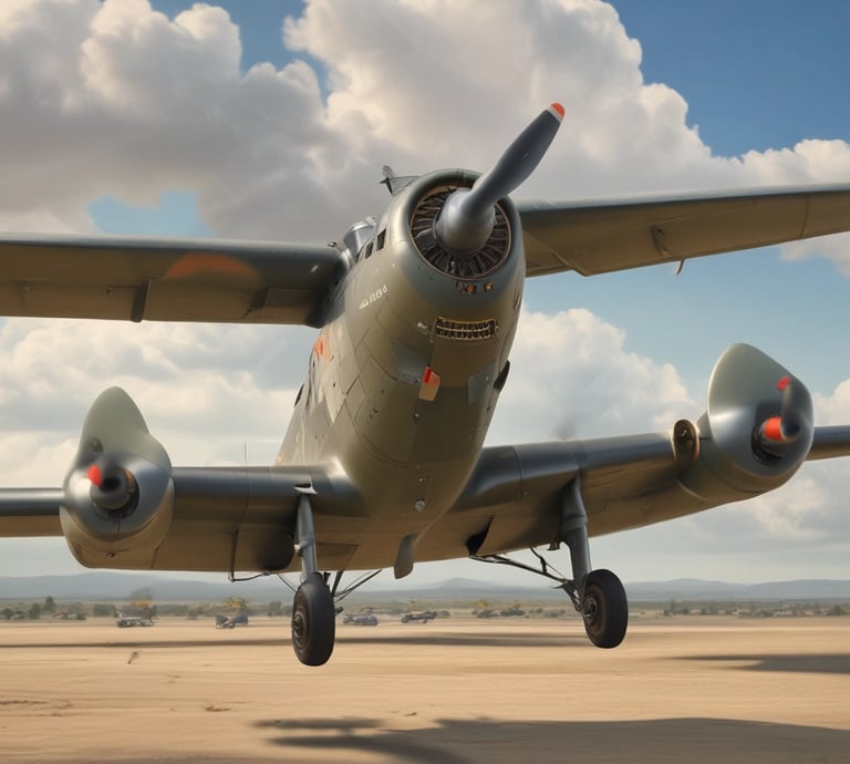 Close-up of a detailed airplane model kit on a wooden table.