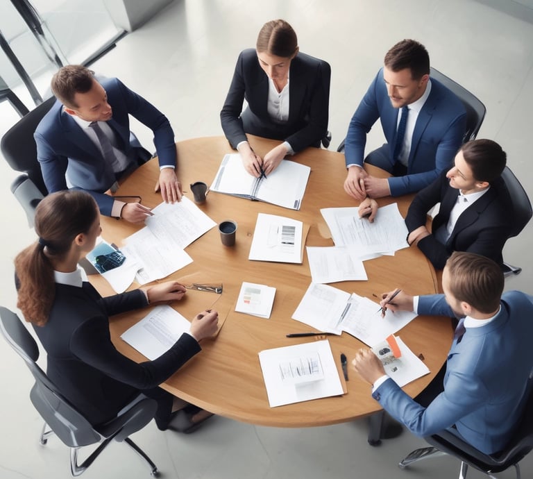 A professional handshake between Turkish and Ukrainian businesspeople symbolizing partnership.
