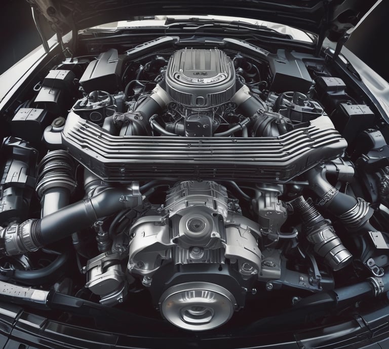 a large engine engine with a large engine