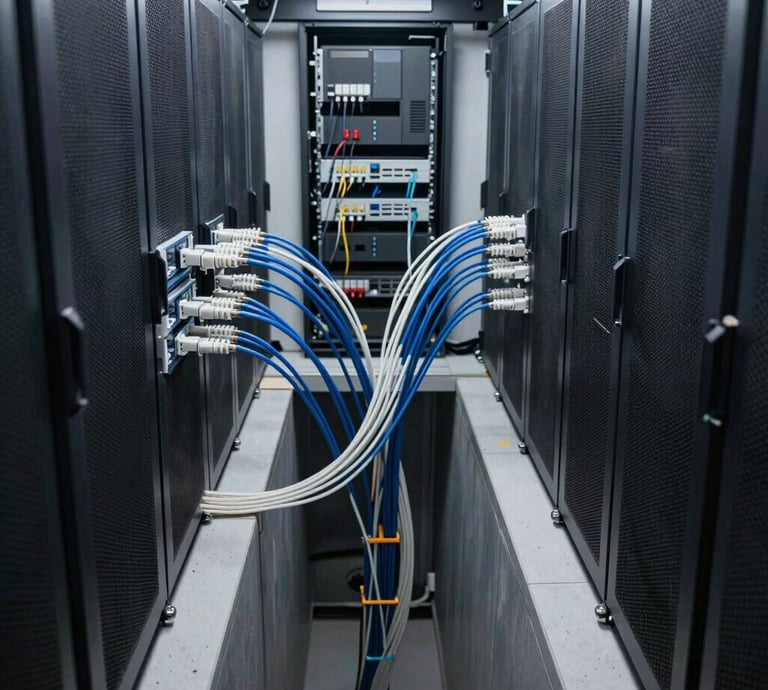 A vibrant illustration of interconnected cloud servers glowing softly against a twilight sky, symbolizing smooth data flow.