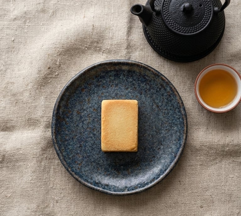Taiwanese pineapple cake on a ceramic plate, crafted with 100% real ingredients by 1/1 Bakery