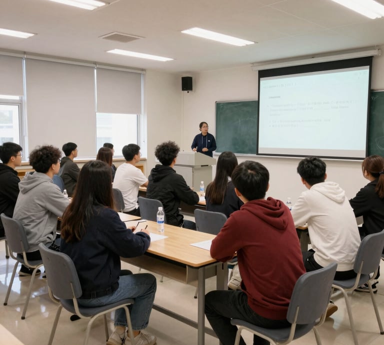 A welcoming Iraqi training center with diverse trainers engaging with students.