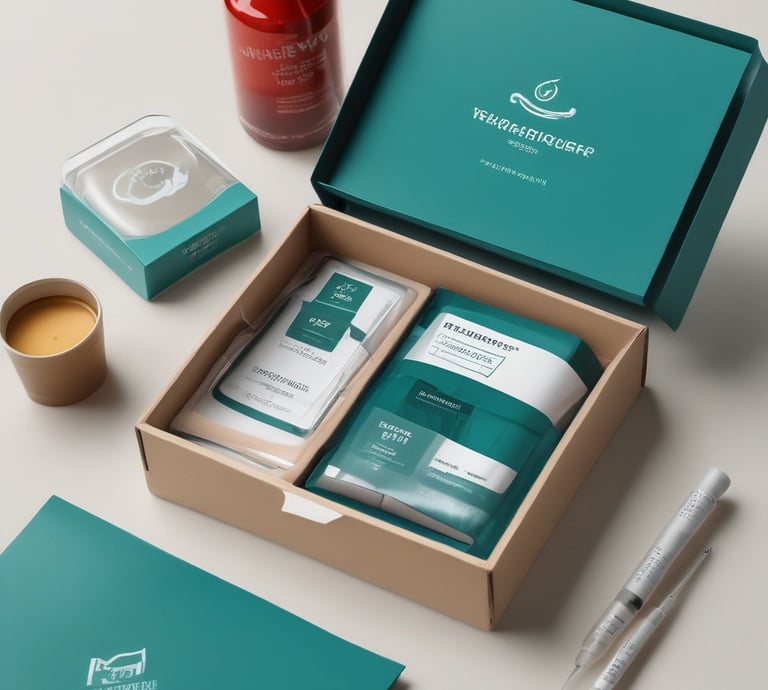 A sleek sealed box labeled 'thriveq' resting on a clean white surface with teal accents.