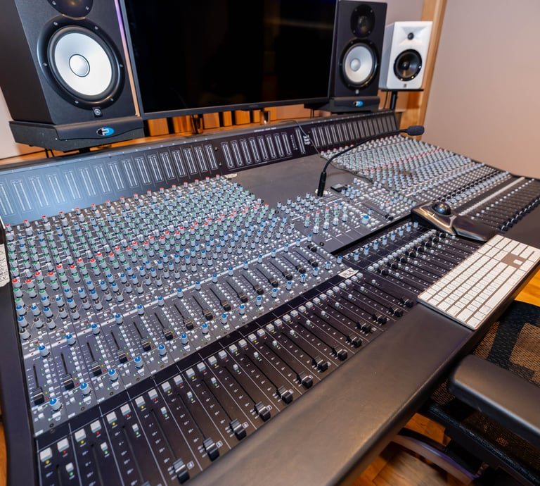Mixing console in control room A