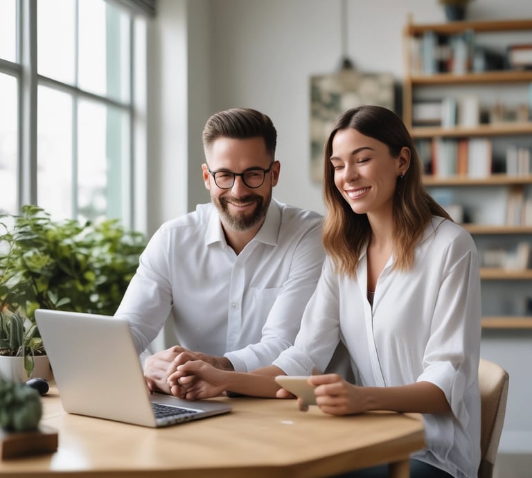 A small business owner confidently leading a workshop with engaged attendees.