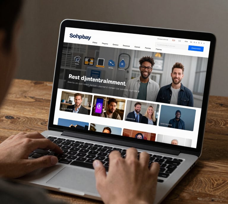 A person enjoying digital entertainment on a sleek smartphone in a cozy living room.