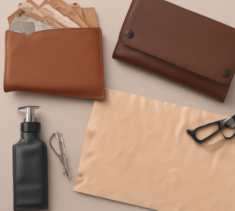 A vibrant display of assorted home decor items arranged on a rustic wooden table.