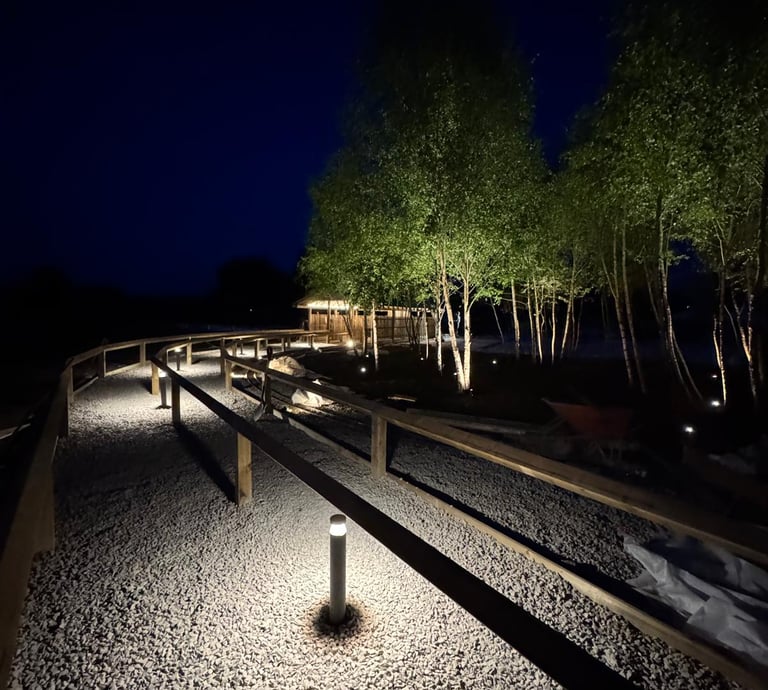 External lighting installation at nightime