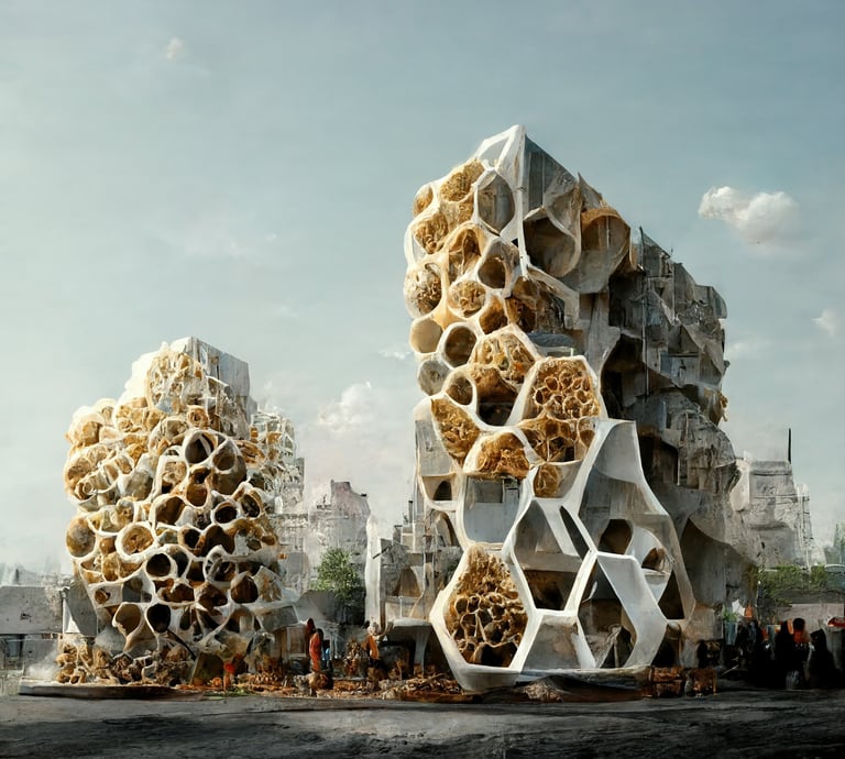 Gonul Nuhoglu, Symbiotic, ahşap üzerine enkaustik, 24x24 cm, 2022