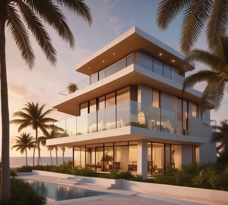 A luxurious beachfront property in Cancun.