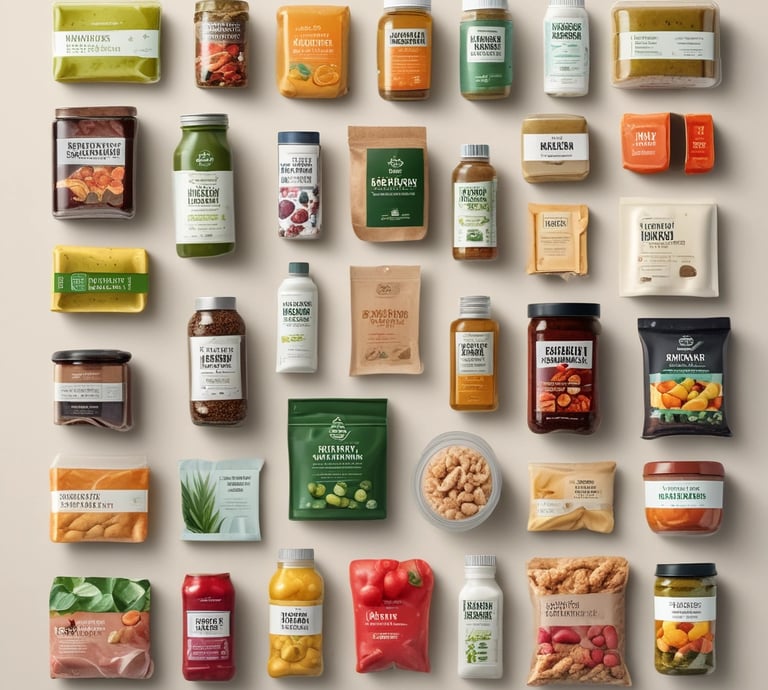 Several wellness products are arranged on a surface. There is a box labeled 'Eir Health Sleep No. 10' that indicates it contains CBD products for calming and sleep aid, featuring evening oil with lavender and melatonin. Beside it, a pouch labeled 'Midnight Chill' contains bath salts. In front, there is a bath bomb with a subtle gray and blue design.