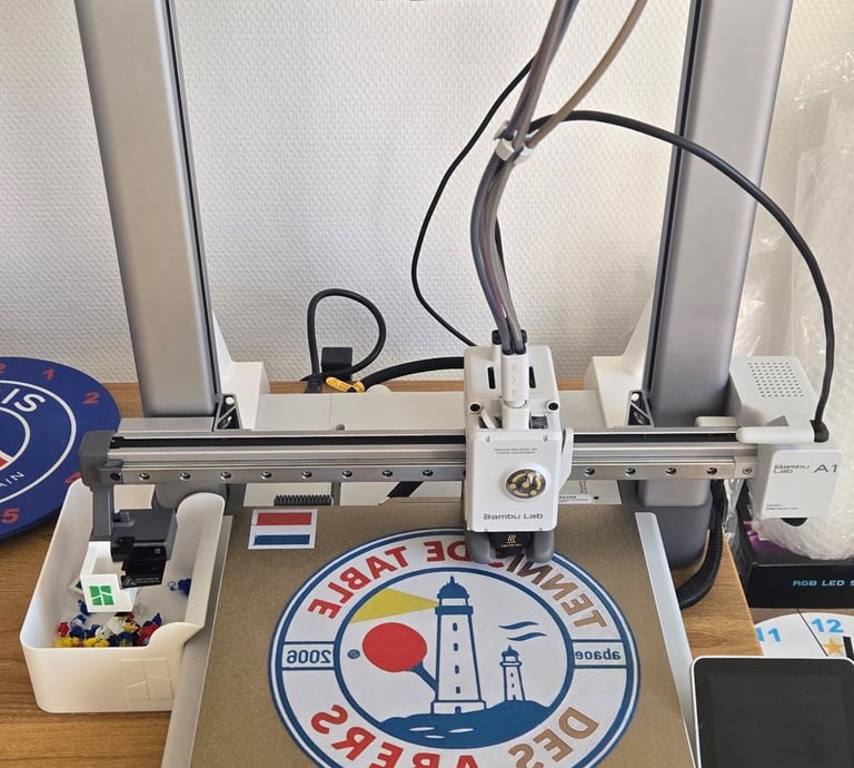 a printer machine with a printer on it