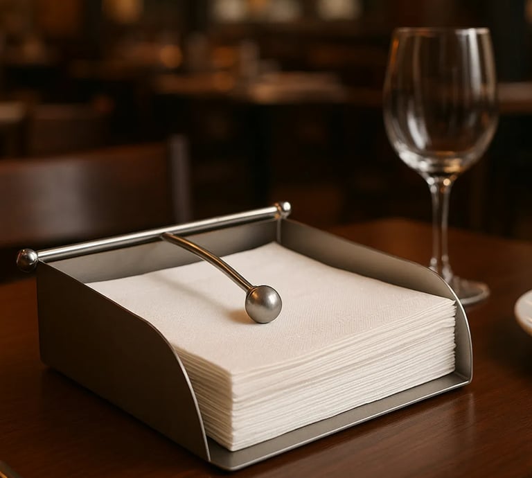  porta-guardanapos em aço inox