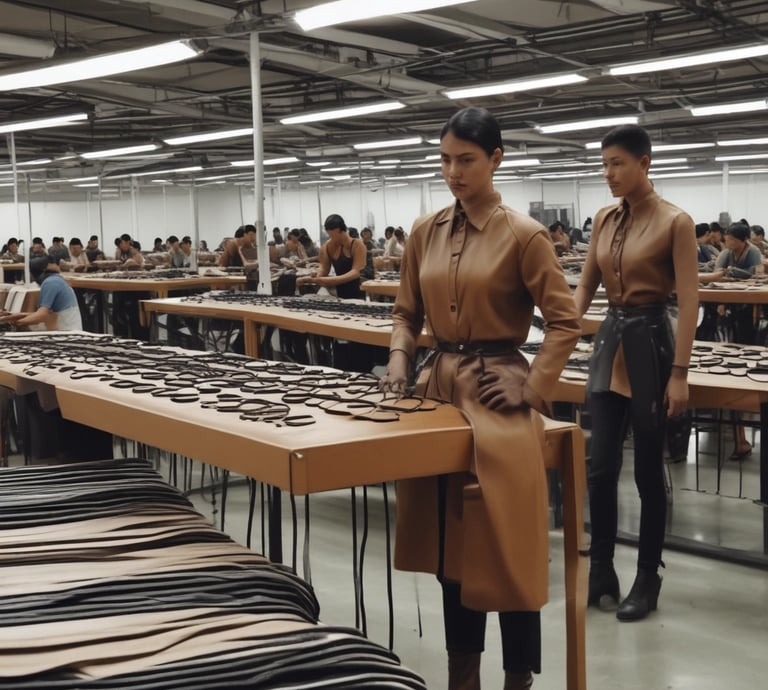 A leather jacket is laid out with a metal flask resting on top. The jacket features a prominent zipper and gathered sections at the shoulders, suggesting a sense of rugged style. The flask has a slightly worn appearance, reflecting a sense of nostalgia or adventure.