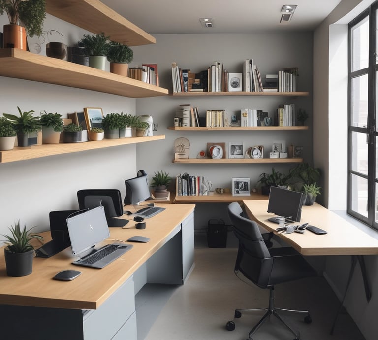 A diverse group of professionals collaborating in a modern office space.