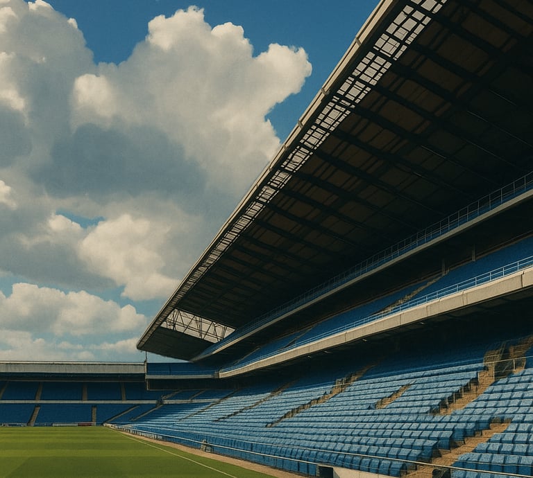 An empty english football stadium