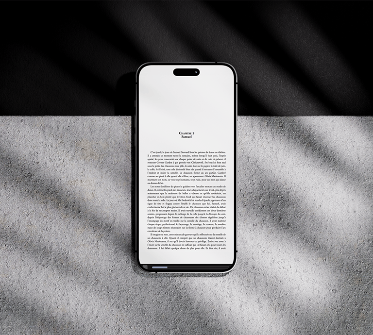Lecture d'un livre numérique sur smartphone