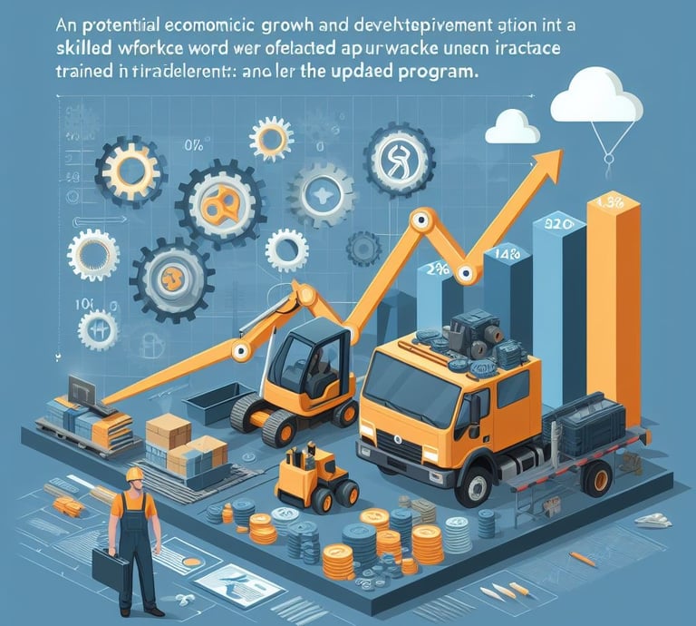 Infographic showing economic growth resulting from skilled workforce