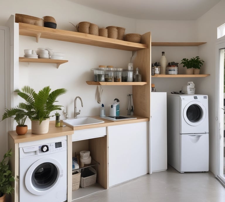 Bright and airy garden suite interior.