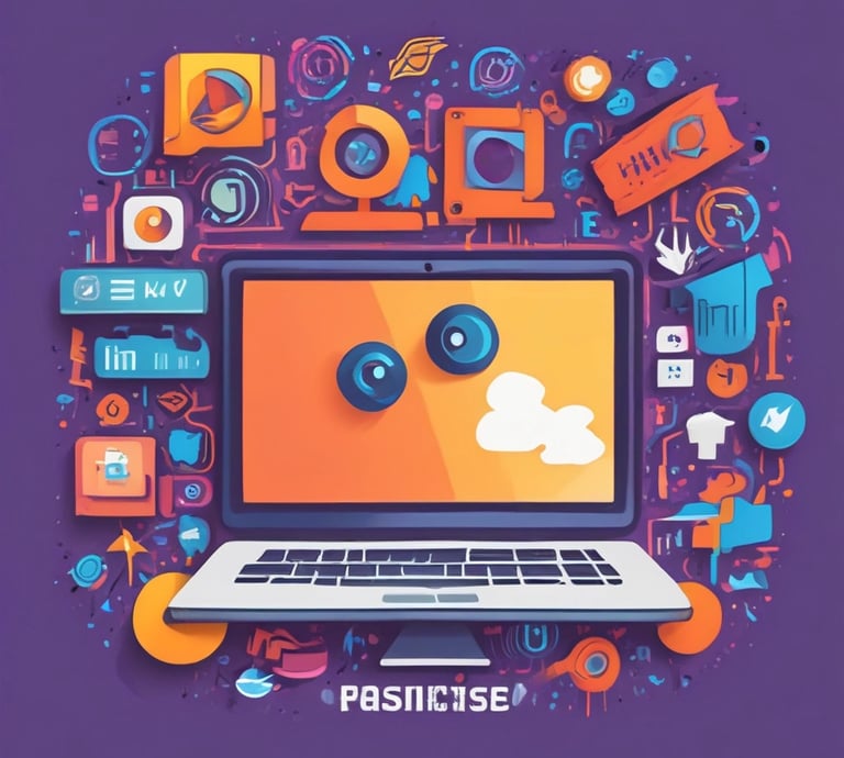 A vibrant image showcasing a team working on web design.