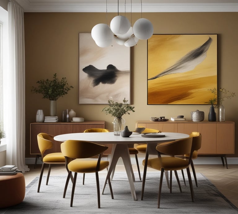 An elegant living room with modern furniture.