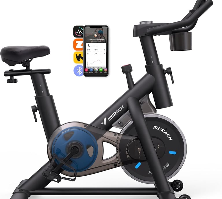 a stationary bike with a phone on the back of it