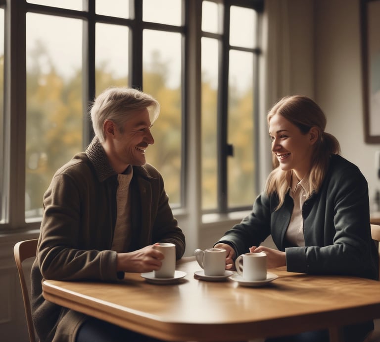 A serene home office setup with natural elements.