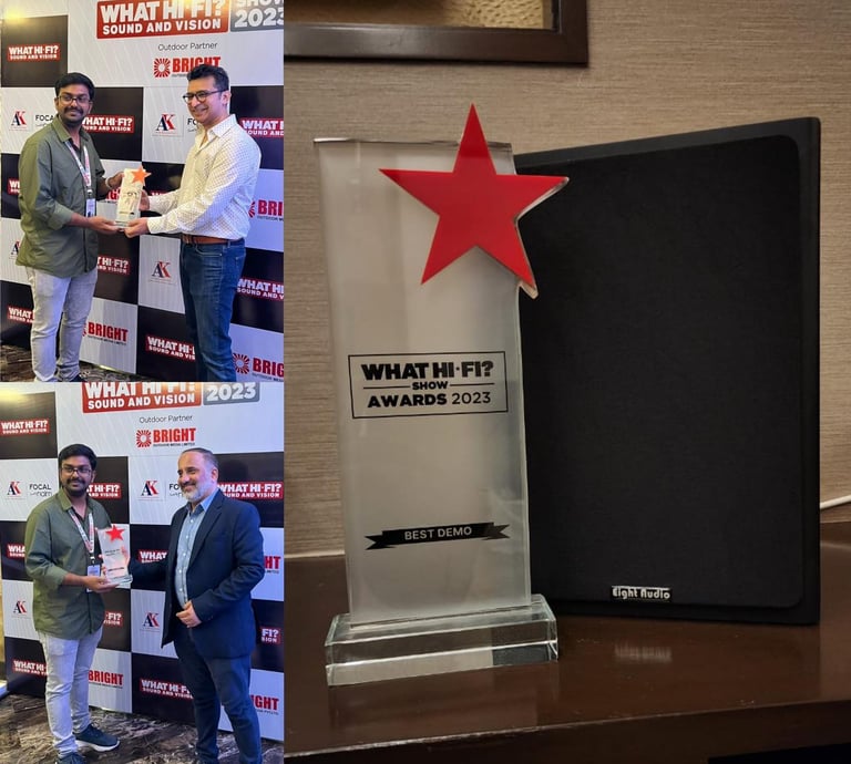 Eight Audio Wins Best Demo Award 2023 by What Hi-Fi India
