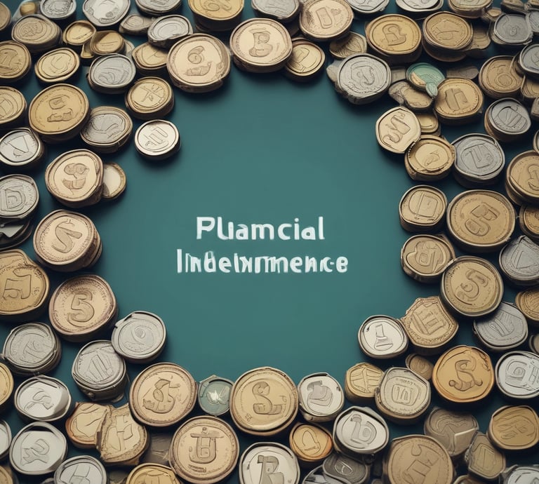 A sleek, minimalistic office desk with a glowing laptop displaying financial charts and a cup of coffee beside it.