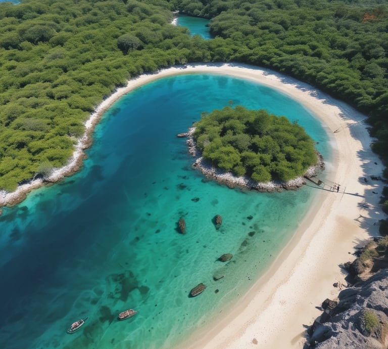 blue and white striped round textile