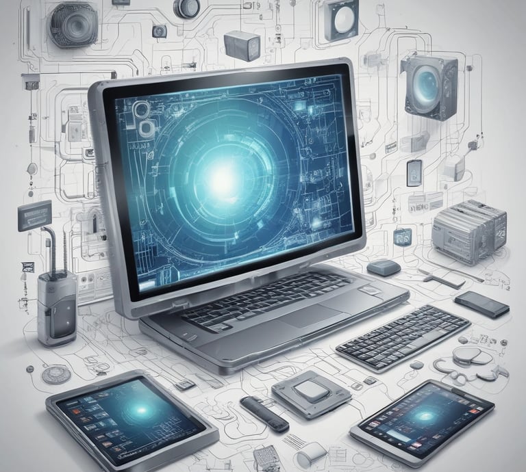 A modern tech review blog layout showcasing gadgets and electronics.