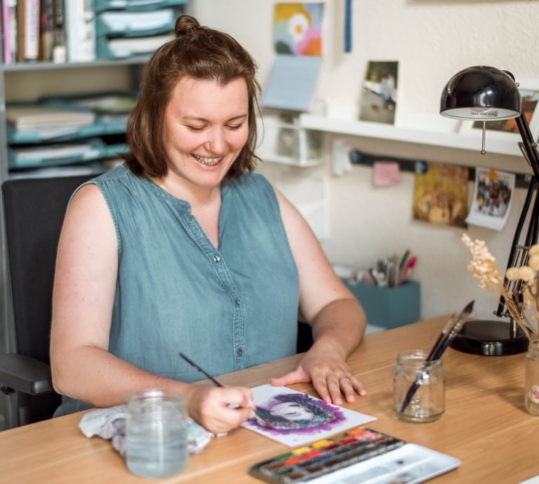 Sabrina Bochmann mit Freude bei der Arbeit