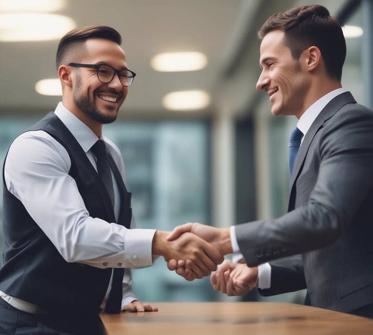Professional team collaborating in a modern office with financial charts on screens.