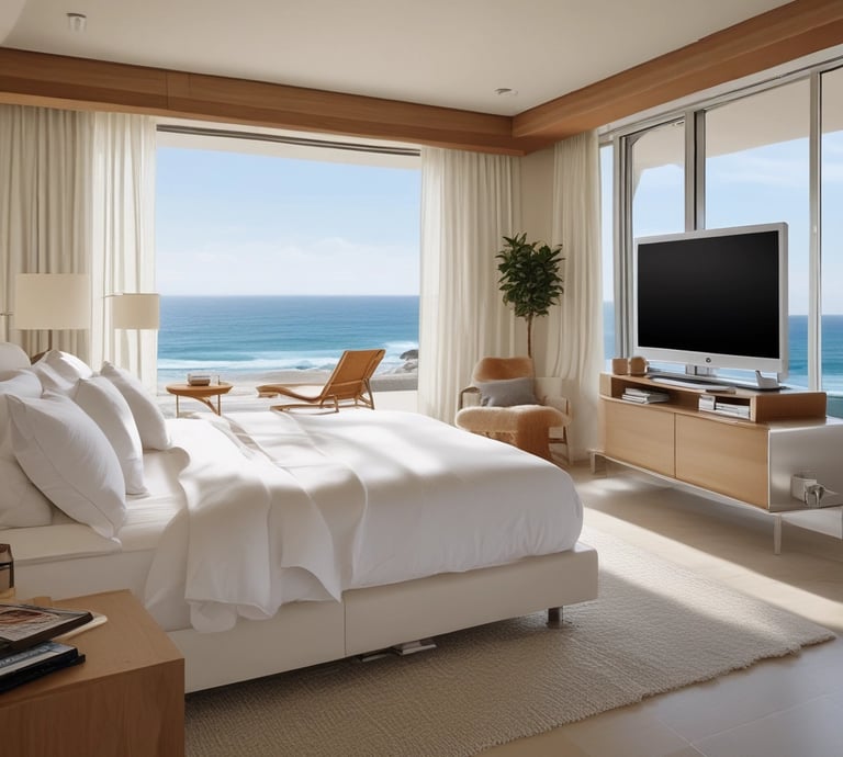 Living room area in one bedroom suite featuring comfortable sofa and tasteful artwork.