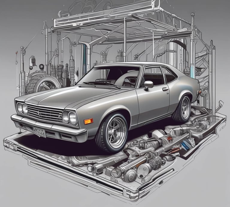 A collage showcasing automotive services, rental cars, and freight transport.