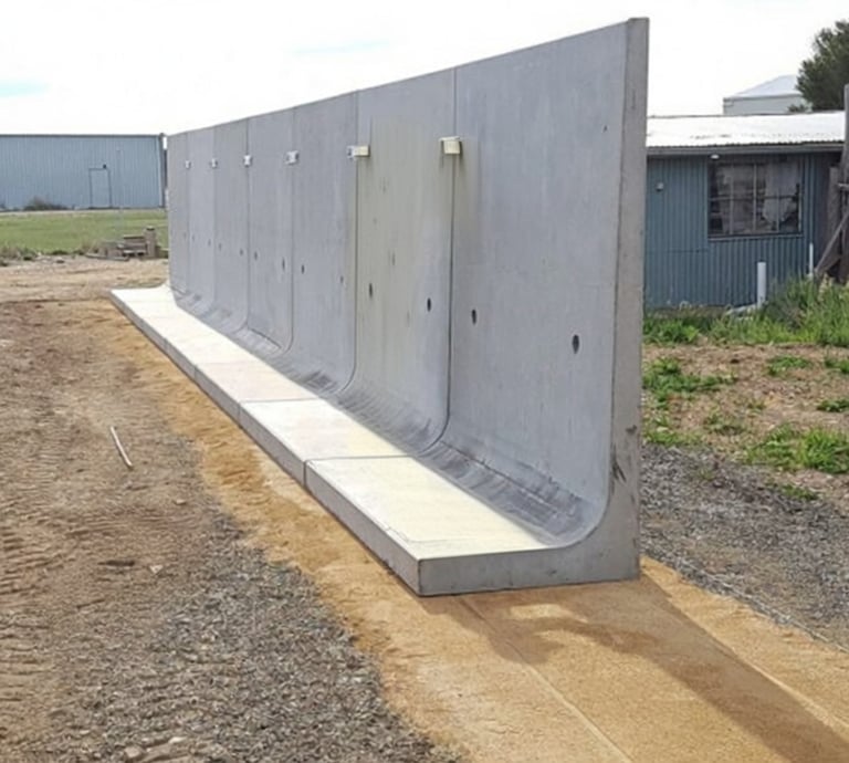 Heavy-duty precast RCC retaining wall manufactured by Abhay Precast for infrastructure and industrY
