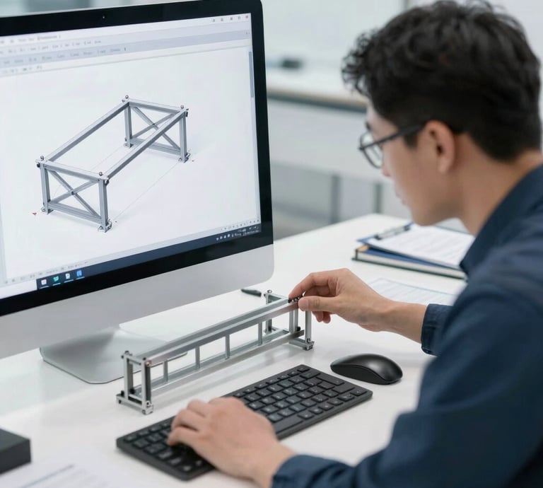 Ingeniero diseñando una estructura