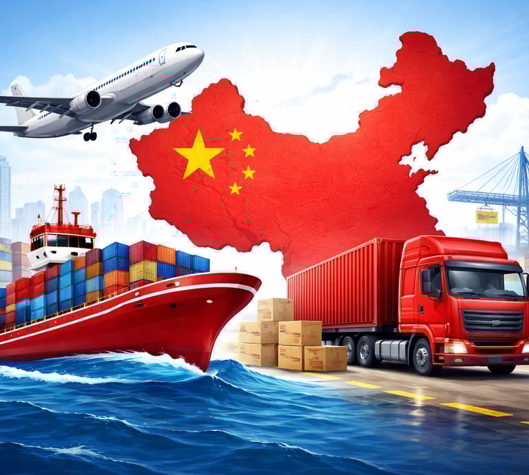 Global shipping from China in motion