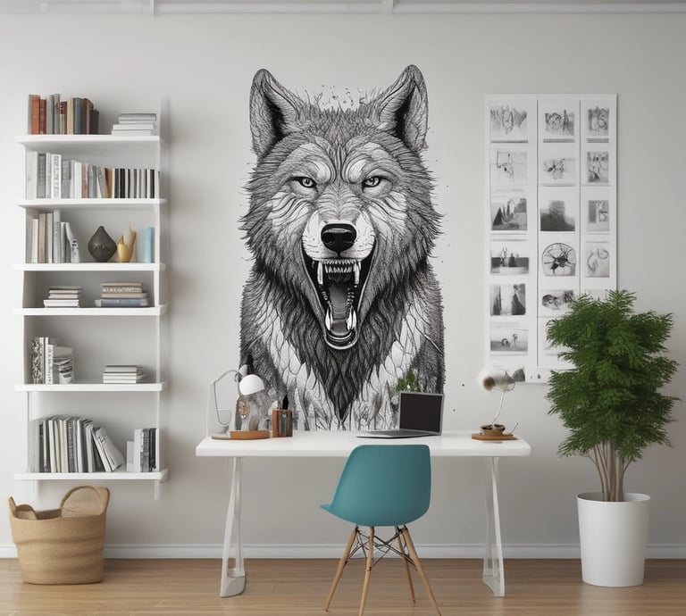 A cozy workspace with a laptop, a cup of coffee, and wulf branded packaging ready to ship.