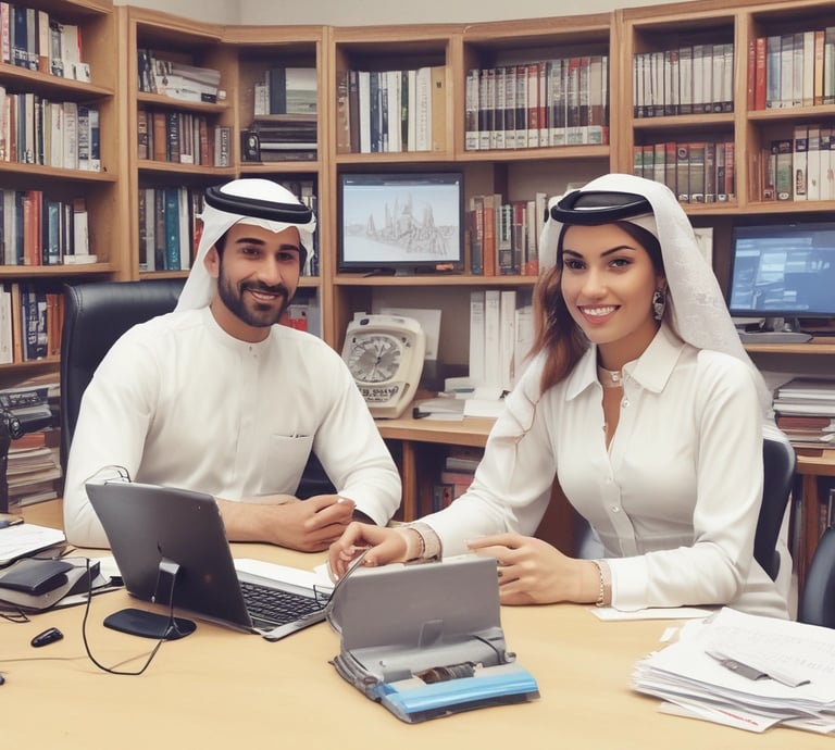 Photo of a diverse team collaborating over laptops in a bright, modern office space.