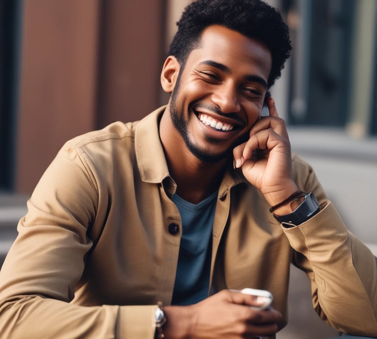 A confident young woman happily working on her laptop in a bright, modern home office