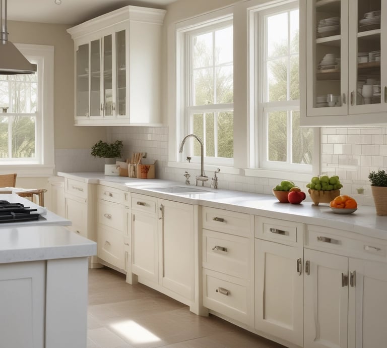 A professional painter carefully applying navy blue paint to a modern home's exterior in bright daylight.
