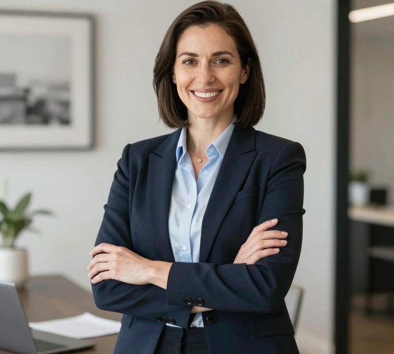 A friendly appraiser discussing home value with a smiling homeowner in a cozy living room.