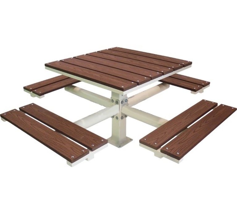 Mesa de picnic de madera modelo básico para jardín