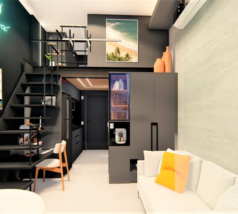 Projeto de Interiores de Studio na Zona Sul de São Paulo