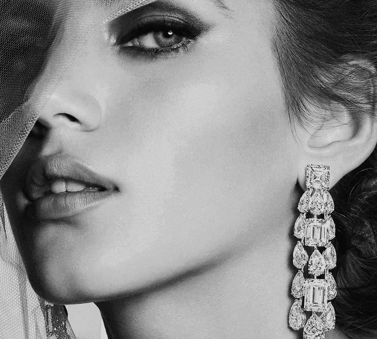 a woman wearing a CVD Lab-Grown Diamonds Earring